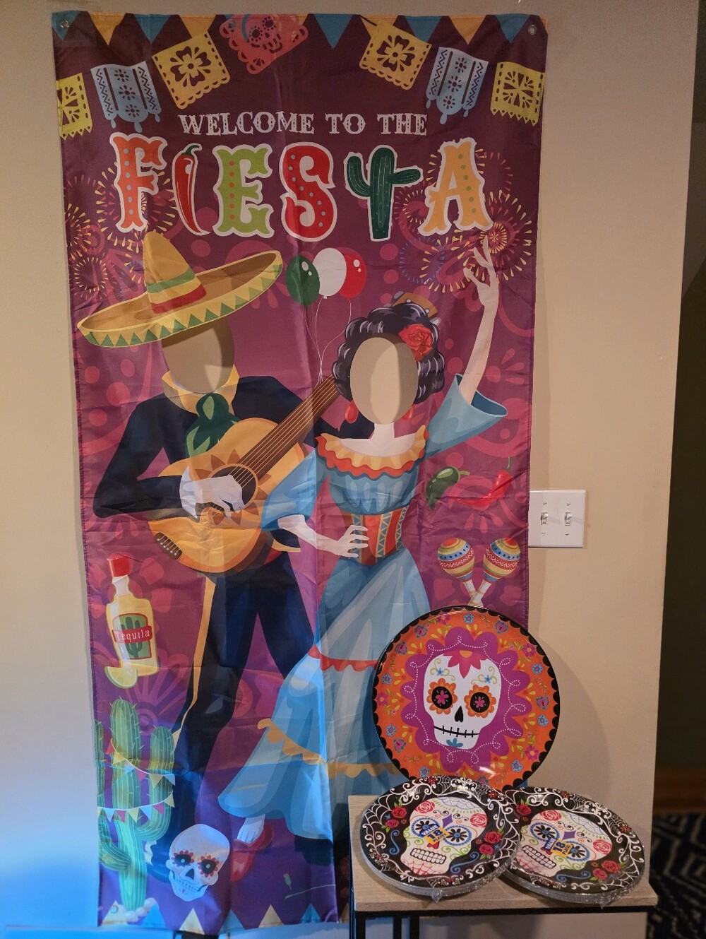 Fiesta Photo Backdrop Party Decoration - Day Of The Dead & Party Plates